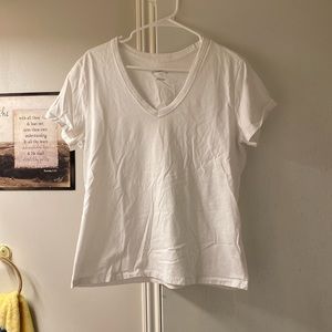 White V-Neck tee